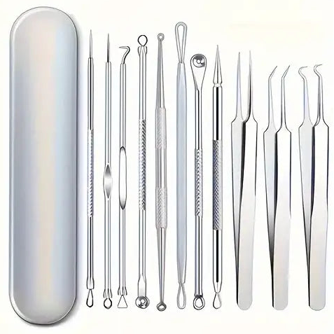 Needling Beauty Acne Needle Elbow Hook Acne Needle Blackhead Tool Set